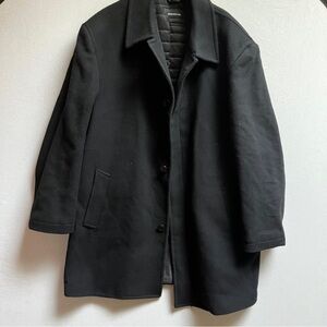Jones New York Wool Cashmere Men's Black Overcoat Sz 46R